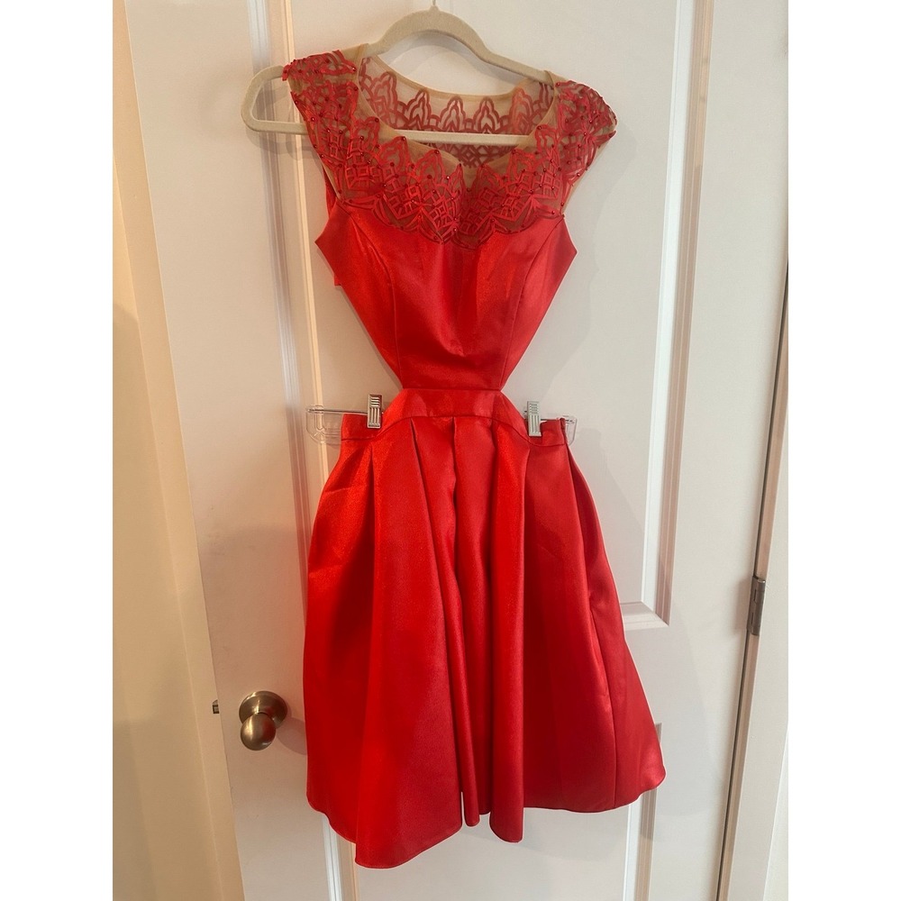 Sherri Hill Red Formal Dress PROM Pageant Cocktail Wedding $998